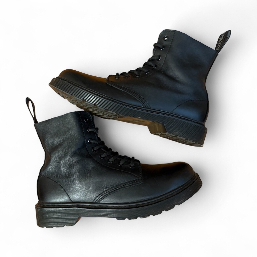 Dr Martens 1460 Pascal Mono Boot 5/Women 4/Men Black Soft Leather Combat Lace-Up